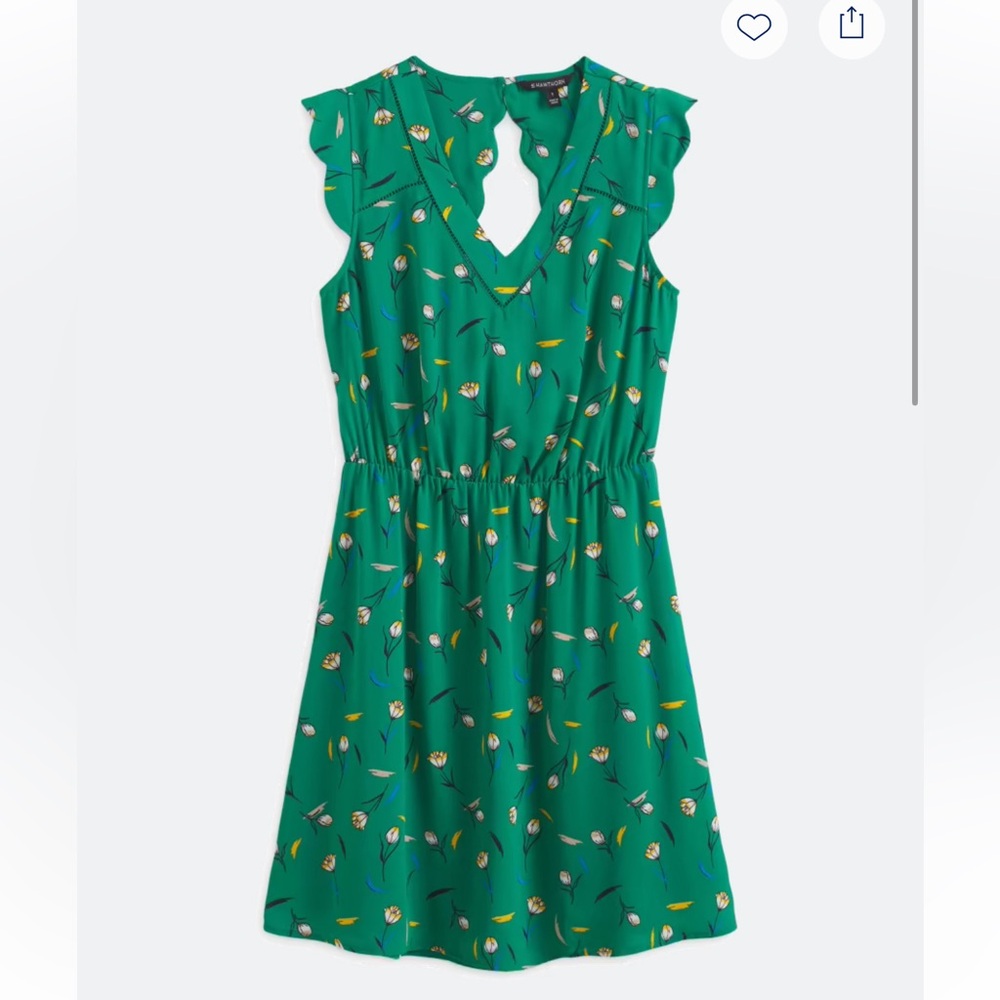 41 Hawthorne Midnight Scallop Detail Dress – Green, Women’s Size sp